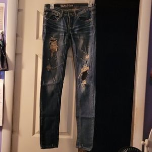 Machine jeans ripped straight leg size 1